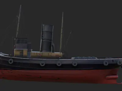Tugboat  Low-poly 3D model