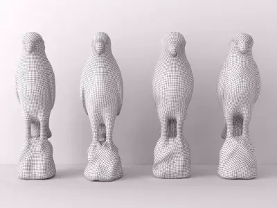 English Porcelain Parrots 3D model