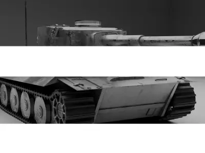 Cheap Tiger I Tank Game Ready 3D Model  Low Poly PBR Textured Low-poly 3D model