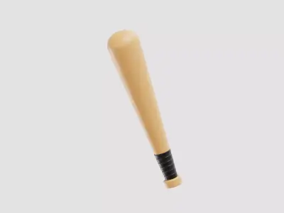 Baseball bat Low-poly 3D model 22