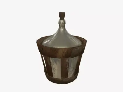 Demijohn Wine Low-poly 3D model