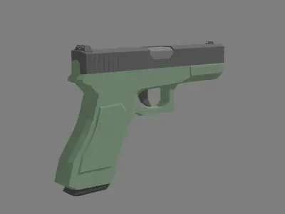 Low poly Glock 17 3D model
