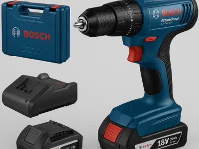 Bosch GSB 185-LI Cordless Drill Low-poly 3D model