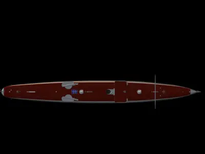 Simple  model torpedo gunboat Dragonne 1885 - French Navy 3D model