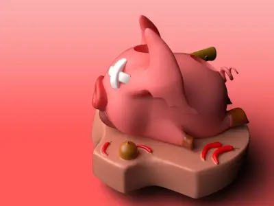 SD Pig Pen holder Ready to 3d Printing  2 Part 3D print model