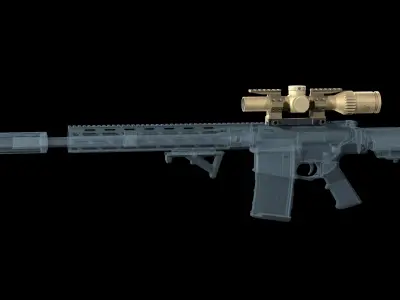 Rifle scope SCHMIDT BENDER 1-8 PM2 Low-poly 3D model