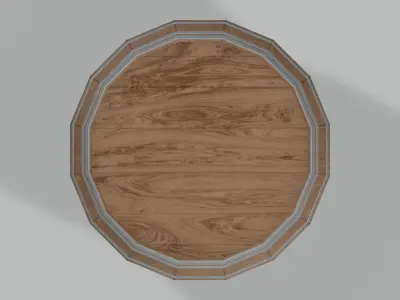 Medium Toasted Lowpoly Bourbon Rundlet Barrel Low-poly 3D model