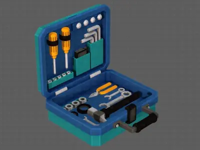 Tools box cartoon V01 Low-poly 3D model