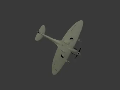 Spitfire MKV on starting sale Low-poly 3D model