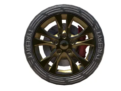 Car tyres sport  Low-poly 3D model