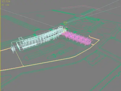Station Building 3D model 8