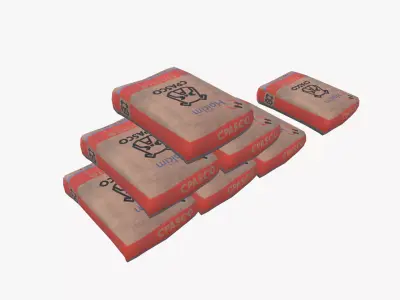 Cement Bags Low-poly 3D model purchase