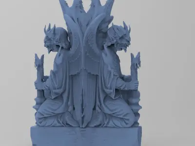 Staff of the serpent Stone pedastal 3D model
