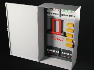 Low-Poly Electrical Control Panel by Nikdox Low-poly 3D model