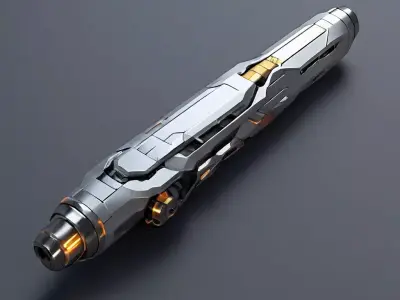 SciFi Futuristic Energy Weapon Low-poly 3D model