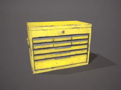 Yellow Tool Chest Low-poly 3D model