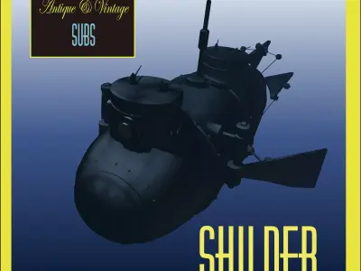 Shilder submarine in sky 3D model
