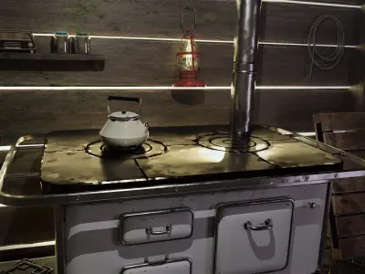 Rusty Kettle Low-poly 3D model