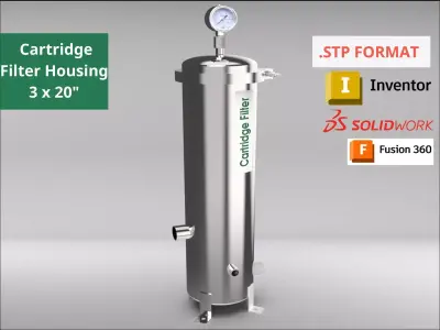 Cartridge Filter-3X20inch-SS304 3D model