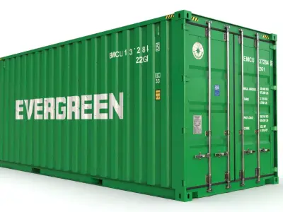 20 feet EVERGREEN standard shipping container 3D model