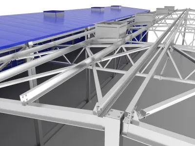  Industrial Metal Hangar 3D model