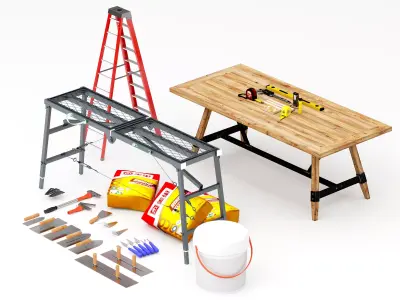 Construction Tool Set Low-poly 3D model