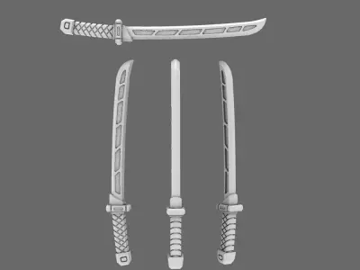 Cyber Samurai Techno Katana Type A NOHAND 3D print model