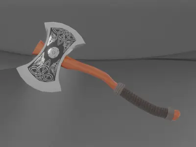 3D model Viking Battle-Axe Low-poly 3D model