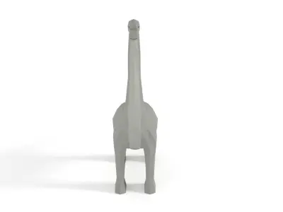 Low Poly Cartoon Brachiosaurus Dinosaur Low-poly 3D model
