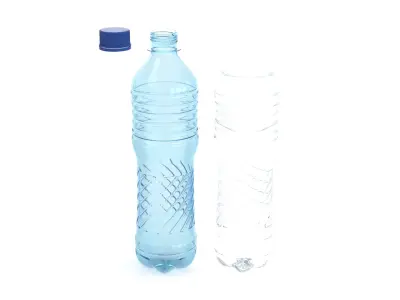  Set plastic 12 water bottle 3D Model 