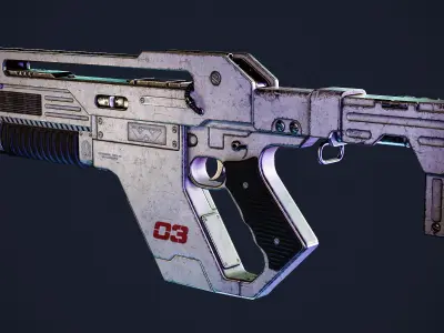 Pulse Rifle Low-poly 3D model