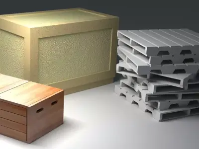 Wooden Crates 3D model get