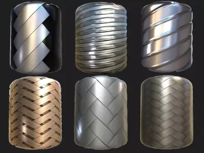 Flexible Metal Hoses customizable PBR materials Texture