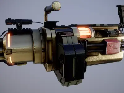 Gold Minigun 3D model