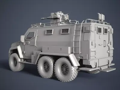 Armored Tactical Truck Type-2 HighPoly 3D model