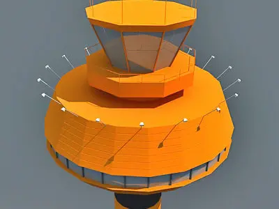 Orange Control Tower Building  3D model