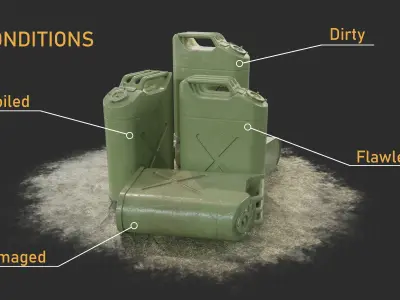 Gameready PBR Jerrycan Low-poly 3D model