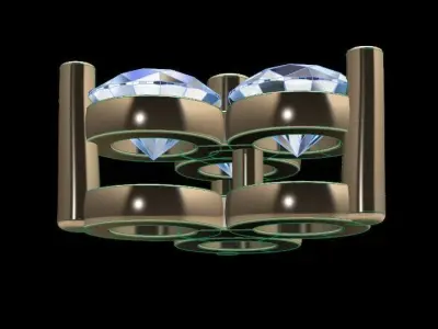 Dainty 3 Stone Pendant 3MM 3D print model