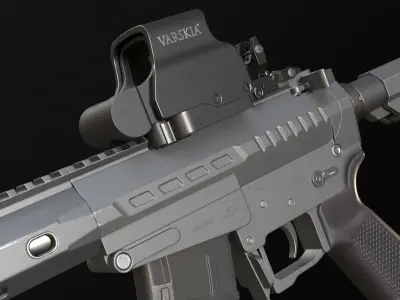 Assault Rifle 762x39 Low-poly 3D model