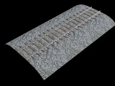 Railroad Tracks Low-poly 3D model purchase