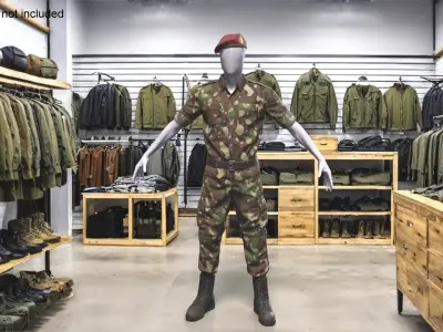  Green Camouflage Uniform Somali Soldier 