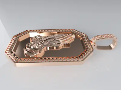 Praying Hands Pendant - Cuban Rim - Plain Back 3D print model