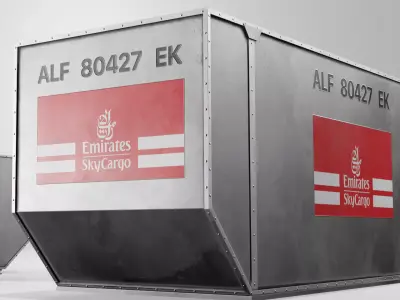 ULD Aircraft Cargo Containers Emirates Sky Cargo Low-poly 3D model