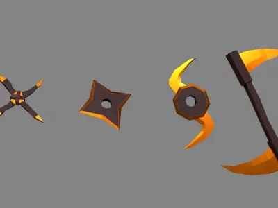 Medieval Weapons 3D low-poly Low-poly 3D model