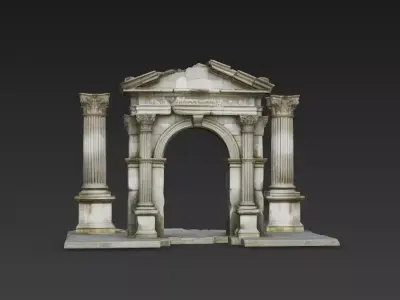 Ancient Roman Arch Ruins  Corinthian  3D model