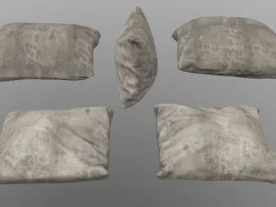 sandbag set of rocks and stones Low-poly 3D model