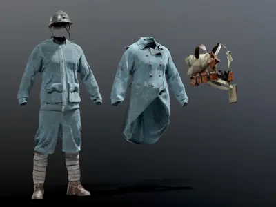 SOLDIER WWI France 3D model