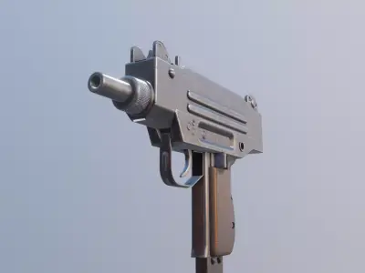 micro uzi gun Low-poly 3D model