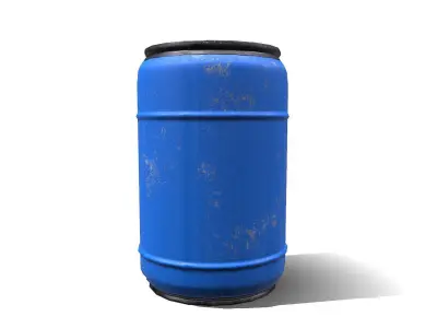 Plastic Barrel Low-poly PBR Free low-poly 3D model