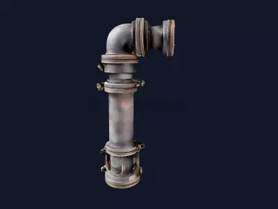 Game-Ready Industrial Pipe Elbow 3D Model  3D model